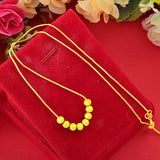 24k Lucky Beads Pendant Necklace Women Wedding Fine Jewelry