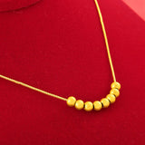 24k Lucky Beads Pendant Necklace Women Wedding Fine Jewelry