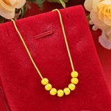 24k Lucky Beads Pendant Necklace Women Wedding Fine Jewelry