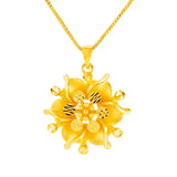 24k Flower Pendant Necklace for Women Boutique Bauhinia Necklaces Chain Jewelry