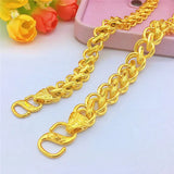 24k Pure Fried Dough Twist Bracelet for Men 999 Bracelet Bangle