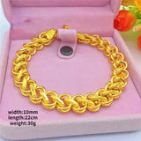 24k Pure Fried Dough Twist Bracelet for Men 999 Bracelet Bangle