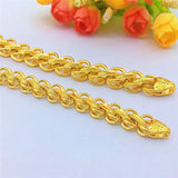 24k Pure Fried Dough Twist Bracelet for Men 999 Bracelet Bangle