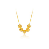 24k Pure Yellow Frosted Lucky Beads Necklace for Women Girl