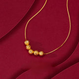 24k Pure Yellow Frosted Lucky Beads Necklace for Women Girl