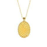 24k Pure Yellow Golden Durian Pendant Necklace Chocker Chain