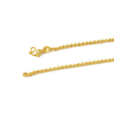 24k Pure Yellow Necklace Water Wave Chain for Women Pendant Jewelry