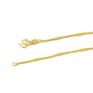 24k Pure Yellow Necklace Water Wave Chain for Women Pendant Jewelry