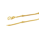 24k Pure Yellow Necklace Water Wave Chain for Women Pendant Jewelry