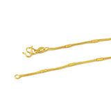 24k Pure Yellow Necklace Water Wave Chain for Women Pendant Jewelry