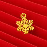 24k Pure Yellow Snowflake Pendant Chocker Chain Necklace
