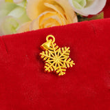 24k Pure Yellow Snowflake Pendant Chocker Chain Necklace