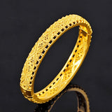 24k Real Hollow Women's Bracelet Bohemian Yellow Link Chain