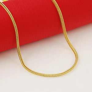 24k Snake Bone Necklace 2MM Plating for Women's Wedding Birthday
