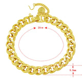 Vintage 24k Yellow Bracelet 9mm Frosted Chain
