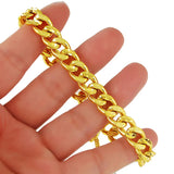 Vintage 24k Yellow Bracelet 9mm Frosted Chain