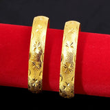 24k Yellow Bracelet for Women, Hollow Shaped Bridal Wedding Jewelry