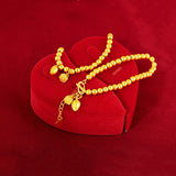 24k Yellow Bead Hand Chain Wedding Engagement Jewelry