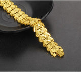 24k Yellow Dragon Strap Bracelet for Men Women