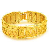 24k Yellow Dragon Strap Bracelet for Men Women