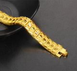 24k Yellow Dragon Strap Bracelet for Men Women