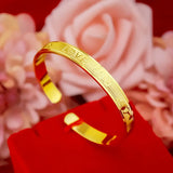 24k Yellow Love Bracelet for Women Wedding Engagement