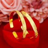 24k Yellow Love Bracelet for Women Wedding Engagement