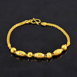 24k Yellow Pixiu Round Olive Beads Bracelet for Women