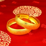 24k Yellow Flowers Carving Chain Bracelets for Women Bride Wedding