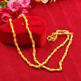 24k Yellow Plated Bamboo Necklace Chain for Men