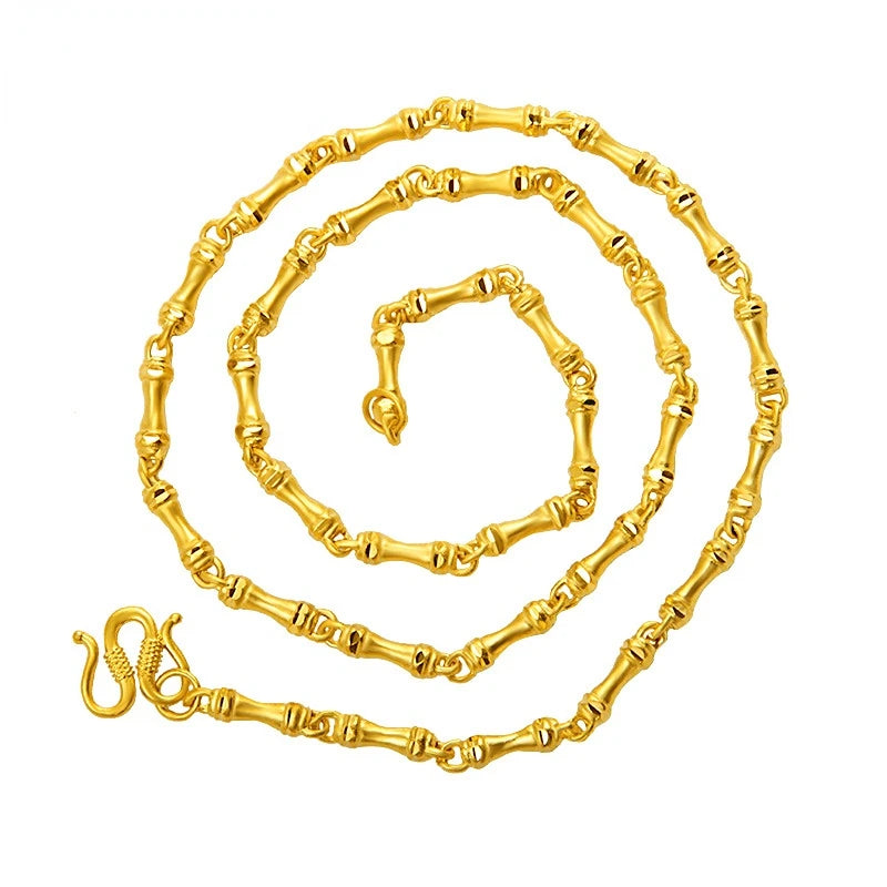 24k Yellow Plated Bamboo Necklace Chain for Men