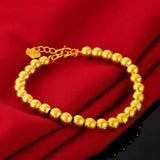 24k Plated Women's Bracelet Buddha Beads Hand Chain Wedding Jewelry