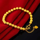 24k Plated Women's Bracelet Buddha Beads Hand Chain Wedding Jewelry