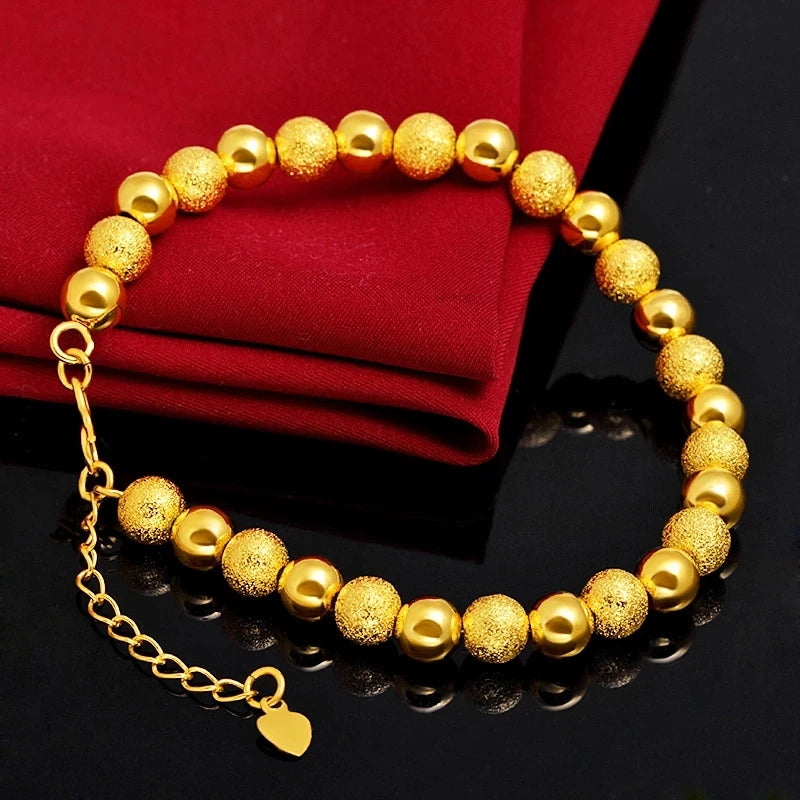 24k Plated Women's Bracelet Buddha Beads Hand Chain Wedding Jewelry