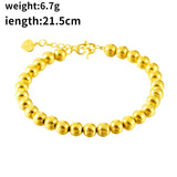 24k Plated Women's Bracelet Buddha Beads Hand Chain Wedding Jewelry