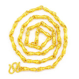 24k Yellow Plated Snake Bone Bamboo Necklace for Men