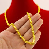 24k Yellow Plated Snake Bone Bamboo Necklace for Men