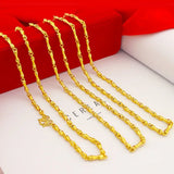 24k Yellow Plated Snake Bone Bamboo Necklace for Men