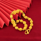 Matte Lucky Bead Hand Chain for Men Bracelets Wedding Anniversary Birthday