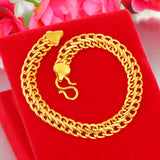 24k Yellow Plated Watch Bracelet Men Dragon Pattern