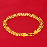 24k Yellow Plated Watch Bracelet Men Dragon Pattern