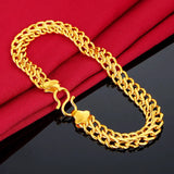 24k Yellow Plated Watch Bracelet Men Dragon Pattern