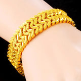 Heart Pattern Watch Bracelet for Men Women Love 24k Plated