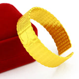 24k Yellow 19mm Wide Men Bracelet Bangle Birthday Fine Jewelry Gift