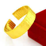 24k Yellow 19mm Wide Men Bracelet Bangle Birthday Fine Jewelry Gift