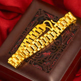 24k Yellow Watch Bracelet for Men Male Gentleman Bracelet Hand Chain