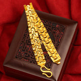24k Yellow Watch Bracelet for Men Male Gentleman Bracelet Hand Chain