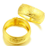 Dragon Phoenix Bracelet 25MM 24k Yellow Plated Fine Jewelry