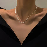 Water Ripple Gypsophila Necklace - 24k Plated - Women's Wedding Jewelry