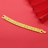 24k Gold-Plated Peach Heart Watch Bracelet Wedding Jewelry